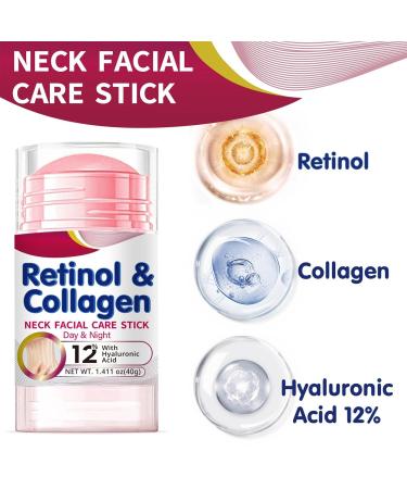 Retinol Neck Cream 2 Pcs Retinol & Collagen Neck Firming Cream Stick Firming Lifting & Tightening for Wrinkles Fine Lines & Sagging Skin Nourishing & Smoothing Gentle Formula for Neck & D collet  - Buy Online on GoSupps.com