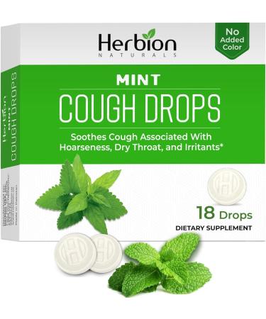 Herbion Naturals Cough Drops - Natural Mint Flavor - Soothes Sore Throat & Dry Mouth - 6 Packs (108 Lozenges) for Adults & Kids 6+ - International Shipping Available - Buy Online on GoSupps.com