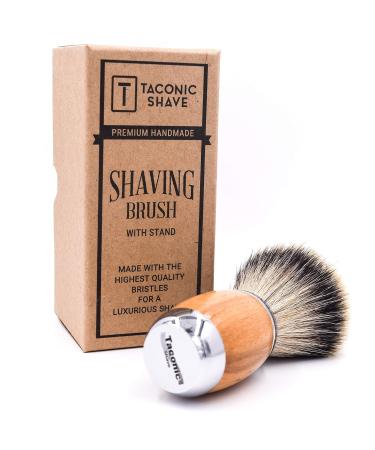 Taconic Shave Premium Synthetic Silvertip Luxury Shaving Brush | Beechwood & Chrome Handle | Shaving Stand Included | International Shipping Available - Buy Online on GoSupps.com