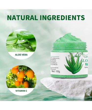 Brightening Aloe Vera Facial Scrub - Exfoliating Face Wash for Blackheads & Dark Spots | Deep Cleansing Exfoliator - Buy Online on GoSupps.com