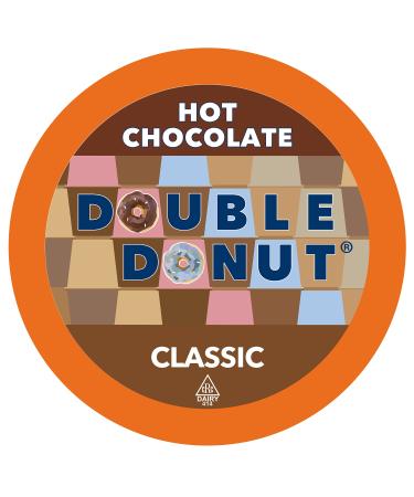 Double Donut Hot Chocolate Pods for Keurig K Cups Brewers, Single Serve Classic Hot Cocoa Pods, 24 Count Classic Hot Chocolate 24 Count (Pack of 1)