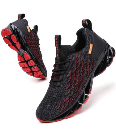 SKDOIUL Men Sport Athletic Running Sneakers Walking Shoes 11 Black/Red