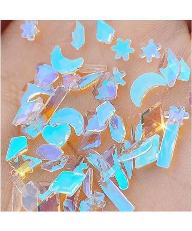 FEIlei 50Pcs Mixed Glass Crystal Hybrid Diamond Rhinestones Nail Art Decorations Drop Rhombus Flatback Stones 3D Gems - Buy Online on GoSupps.com