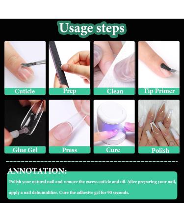Buy 504 Pcs Nail Tips - Pre-Buff PMMA Resin Full Cover Ballerina Artificial Nails | DIY Nail Art Starter Kit - 10 Sizes - Buy Online on GoSupps.com