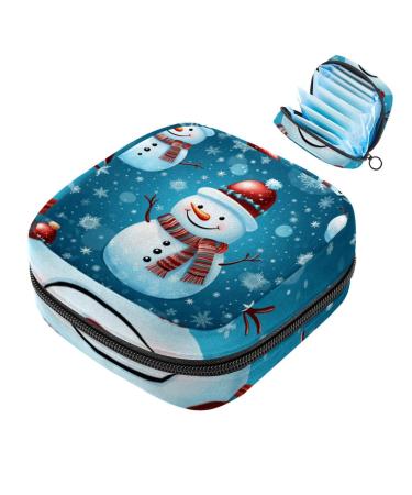 Muooum menstrualpolster bag zipper women's bond bag tampons collect bags for women girls (Santa Claus pattern) color 6 4.7x6.6x6.6 in/12x17x17 cm