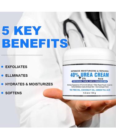 DMQ Foot Cream Ultra Moisturizing 40% Urea Cream Plus Deeply Hydrating Cracked Heel Repair Cream for Callous Removal and Soften Heel Balm Nourishes for Feet Knees Hand - 130g - Buy Online on GoSupps.com