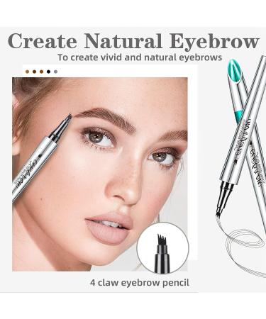 NewBang Eyebrow Pencil Set - Waterproof Microblading Pen for Natural, Longlasting Eyebrows - Dark Brown - Buy Online on GoSupps.com