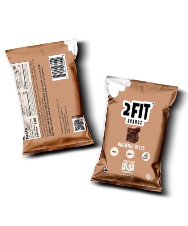 2FIT BRANDS Keto Brownie Bites - Vegan Chocolate Chip Fudge Brownies | Low Carb Protein Snack with 1g Sugar | Gluten-Free & Healthy Dessert Treat | 5g Pea Protein, 3g Net Carbs | 6 Per Bag - Buy Online on GoSupps.com