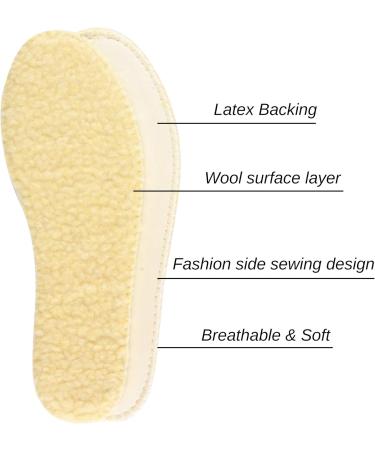 Knixmax Sheepskin Insoles for Men & Women Non-Slip Wool Comfort Inserts for Boots & Sneakers - 2 Pairs - Beige - Size 8 US / EU 41 - Buy Online on GoSupps.com