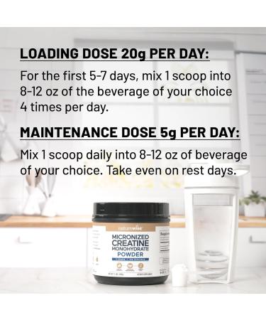 NatureWise Micronized Creatine Monohydrate Powder 5000mg (5g) Per Serving - Creatine for Women & Men - Pure Unflavored Supports Lean Muscle Mass Endurance - 100 Servings - Buy Online on GoSupps.com