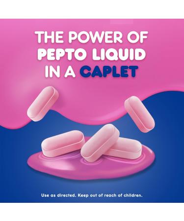 Pepto Bismol ULTRA Caplets Upset Stomach Relief Nausea Relief Heartburn Relief Indigestion Relief Anti Diarrhea Medication for Adults - 5 Symptom Relief 48 ct (2x24 ct) 48 Count - Buy Online on GoSupps.com