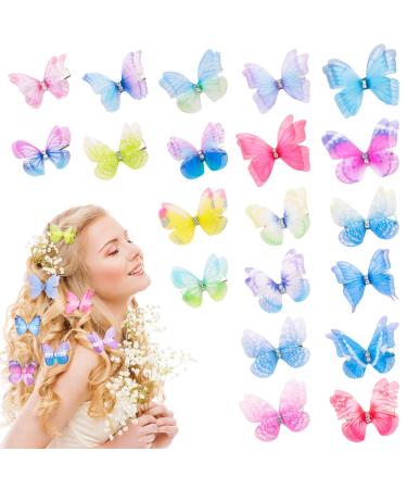 20 pieces butterfly hair clip butterfly glitter hair clip snap hair clip 3d hair accessory for girls women children diamond - Buy Online on GoSupps.com