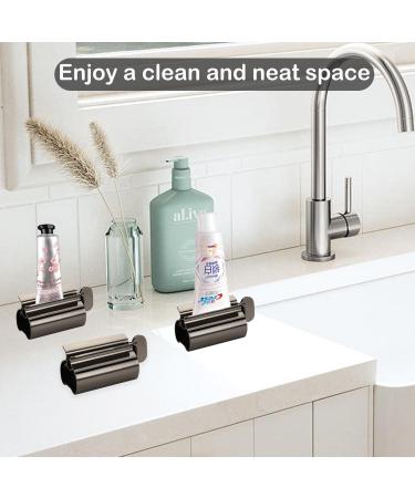 UDQYQ Tubes Queys 3-Pack Stainless Steel Toothpaste Squeezer - Maximize Every Drop with Holder & Stand (Black) - Buy Online on GoSupps.com