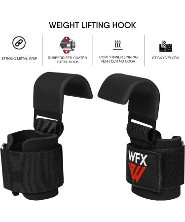 Weight Lever Hook - Rubber-Coated Slipproof Handles & 7mm Neoprene Wrist Cushion | Strength Training & Weight Lifting Gear - Buy Online on GoSupps.com