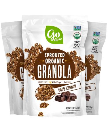 go Raw Sprouted Organic Granola, Coco Crunch, Vegan, Gluten Free, Nut Free, Healthy Breakfast Cereal with Superseeds, Non-GMO, 