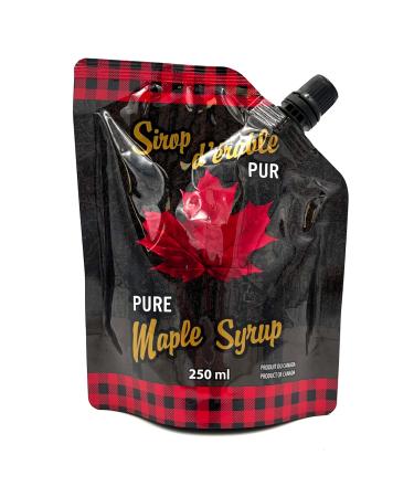 Canadian Maple Syrup in 250ml Pouch - Practical with Pouring Spout - 100% Pure - Les Trésors d'érable