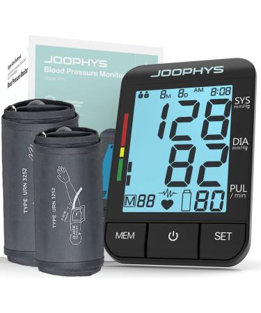 JOOPHYS Blood Pressure Monitor Upper Arm, 9-17'' & 13-21'' Extra Large XL Cuffs, Clinical Accurate BP Machine, Large LCD Screen with Date & Time, 4 AAA Batteries Included L&XL Cuff