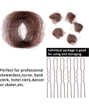 Invisible Hair Nets for Women - 30pcs Elastic Edge Mesh with 20pcs U Shaped Pins Set - Brown | Perfect for Ballet Dance and Buns - Buy Online on GoSupps.com