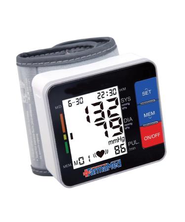 Farmamed digital portable wrist blood pressure measuring devices 180 storage places total 2 users large LCD screen carrying bag delivered - Buy Online on GoSupps.com