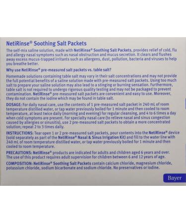 hydraSense NetiRinse Refill Salt Packets Universal Pre-Measured Self-Mix Packets Reduces and Relieves Nasal Cold Symptoms 60 Count - Buy Online on GoSupps.com