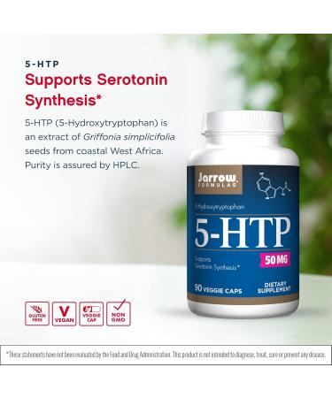 Jarrow 5-HTP 50 mg - Buy Multi-Pack 90 Caps (Pack of 2) | International Shipping Available - Buy Online on GoSupps.com