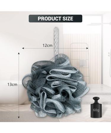 3-Piece Large Shower Puff Set - Soft Loofah Bath Sponge for Men - Exfoliating Body Wash Pouf Scrunchies - Buy Online on GoSupps.com