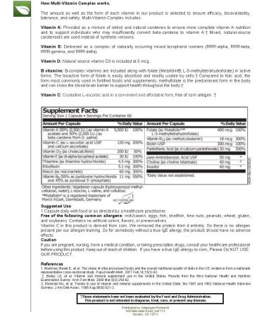 Multi-Vitamin Complex | Once Daily Multivitamin Supplement with Folate as Metafolin L-5-MTHF B12 as Methylcobalamin Vitamin A C D3 and more| Enhanced Absorption & Bioavailability | 60 Vegetarian Caps - Buy Online on GoSupps.com