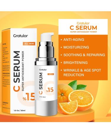 Super Vitamin C Serum for Women 50+: Hyaluronic Acid & Peptides - Brightening Dark Spots & Reducing Wrinkles - Buy Online on GoSupps.com