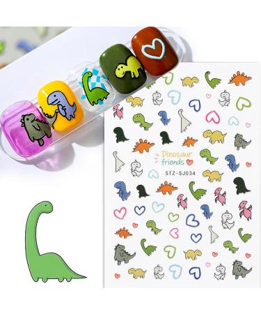 5sheets Cute Nail Stickers for Kids Little Girls Boys Self-Adhesive Cartoon Dinosaur Small Animals Nail Stickers for Nail Art Design Accessories - Buy Online on GoSupps.com