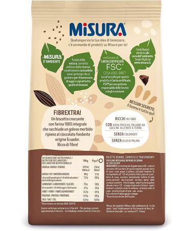  Italian Gourmet E.R. Misura Fibrextra Whole Wheat Cookies Filled with Chocolate Set of 12 Whole Cookies Filled with Dark Chocolate 100% Whole Wheat Flour Rich in Fiber 260 g + Gourmet Italian Pulp 400 g - Buy Online on GoSupps.com