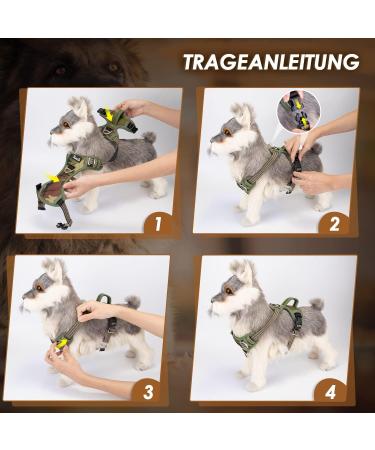 Eyin Small Dog Harness - Adjustable Breathable Reflective Padded with Handle - Camouflage Green for Daily Training (Neck 32-46cm Chest 35-63cm) - Buy Online on GoSupps.com