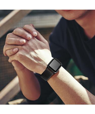 Lerobo Elastic Bands Compatible with Apple Watch | Stretchy Nylon Solo Loop Sport Bands for iWatch SE Series 8 7 6 5 4 3 2 1 | Black 42mm/44mm/45mm/49mm - Buy Online on GoSupps.com