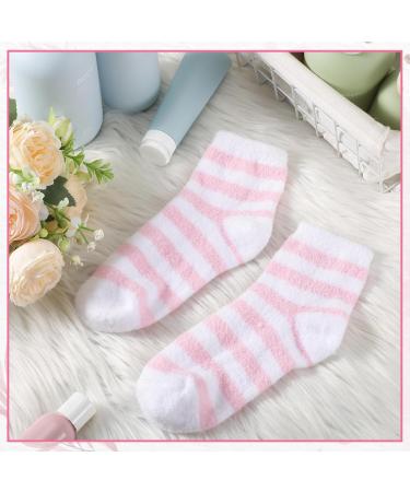 Hicarer Aloe Socks Moisturising Spa Socks Aloe Infused Socks Non Slip Lotion Fuzzy Socks for Women Repairing Softening Dry Feet Cracked Feet Skins Pink and White - Buy Online on GoSupps.com