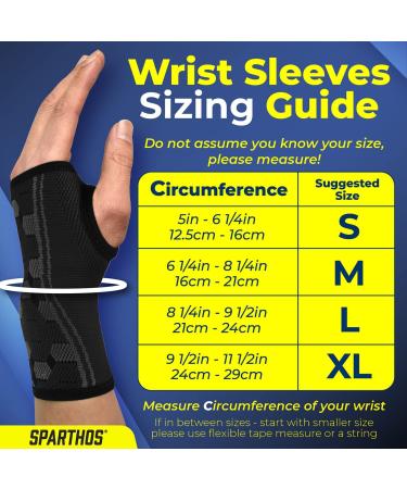Sparthos Wrist Support Sleeves (Pair) - Medical Compression for Carpal Tunnel Relief - Breathable Wrist Brace for Men and Women - Medium Midnight Black - Buy Online on GoSupps.com