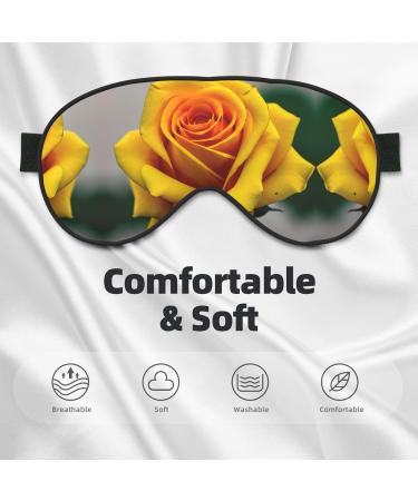 Yellow Rose Print Double-Sided Eye Mask | Soft Light Blocking | Enhance Sleep Quality - Buy Online on GoSupps.com