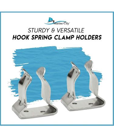 MARINE CITY Stainless Steel General Purpose Storage Clips (2 Pcs) 1-1/8 to 1-1/2 - Boat, Ship, Marine Spring Clamp Holders - Buy Online on GoSupps.com