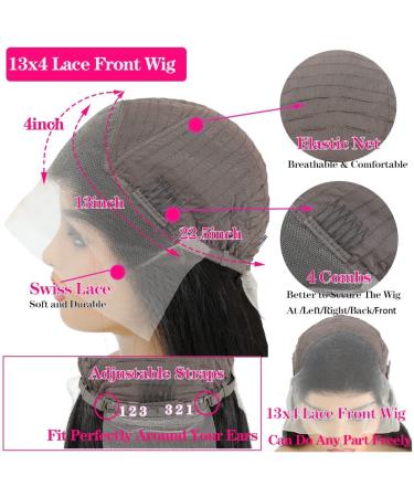 JARAMA 22 Inch Straight Lace Front Human Hair Wig HD Pre Plucked 13x4 Transparent Frontal Glueless 180 Density for Black Women - Buy Online on GoSupps.com