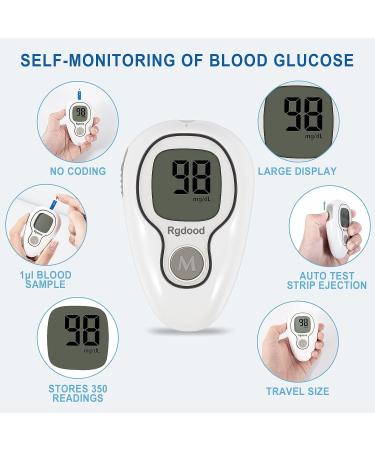 Rgdood Automatic Blood Glucose Monitor Kit | 50 Lancets & 50 Test Strips | Portable Diabetes Testing Glucometer - Buy Online on GoSupps.com
