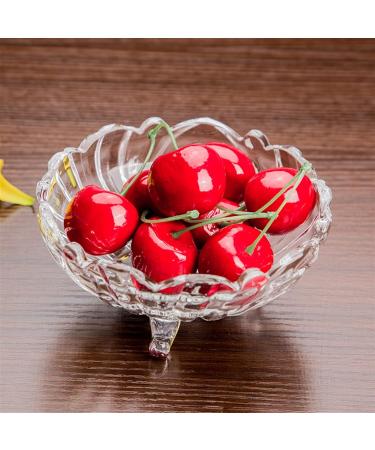 Fruit for Kitchen Household Small Glass Fruit Snack Candy Plate Three-Legged Design Fruit Bucket Creative Mini Fruit Plate Dessert Decorative Fruit Plate Tableware - Buy Online on GoSupps.com