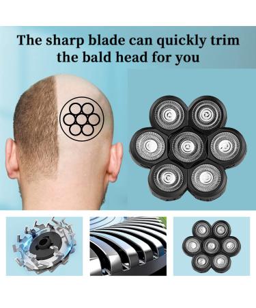 Roziaplus 7D Electric Shaver Replacement Heads - Bald Head Razor Blades for Men - Black - Buy Online on GoSupps.com