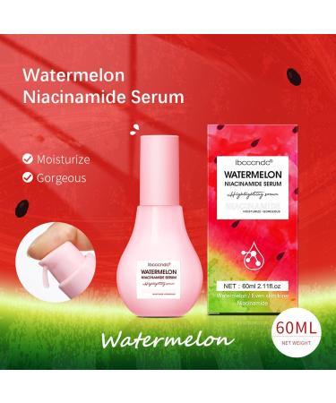 Watermelon Niacinamide Serum - Hydrating & Repair with Hyaluronic Acid Glycerin and Vitamin E - Lightweight Facial Serum & Makeup Primer Liquid Highlighter - Buy Online on GoSupps.com