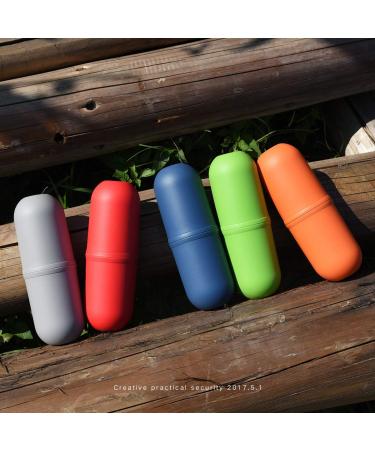 Maxmerry Portable Travel Toothbrush & Water Cup Set - Creative Toothbrush Holder for Travel Hiking Business Trips - Light Blue - Buy Online on GoSupps.com