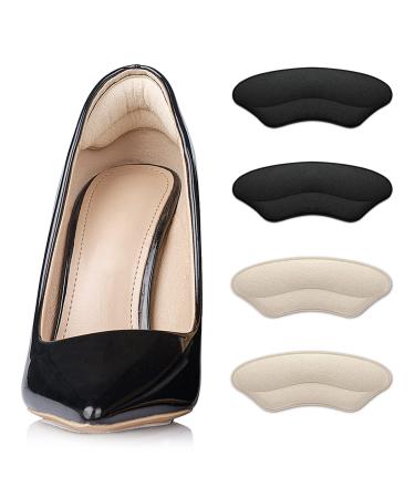 Heel Grips Liner Cushions Inserts for Loose Shoes, Heel Pads Snugs for Shoe Too Big Men Women, Filler Improved Shoe Fit and Comfort, Prevent Heel Slip and Blister (4 Pairs )