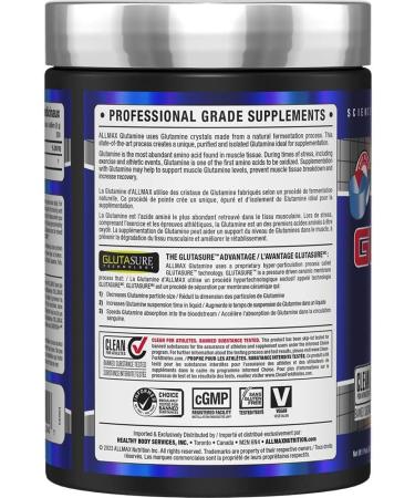 ALLMAX Nutrition - Glutamine Powder - 100% Pharmaceutical Grade - 1000 Gram 1000-Gram - Buy Online on GoSupps.com