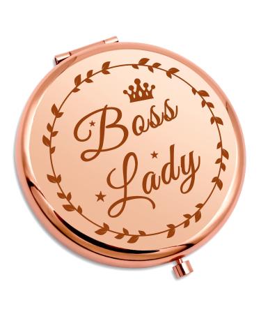 Boss Lady Gifts for Women Boss Appreciation Gift Travel Makeup Mirror Promotion Gift for Coworker Leader Manager Best Friend Birthday Gift Compact Makeup Mirror leaving Going Away Gift Retirement Gift