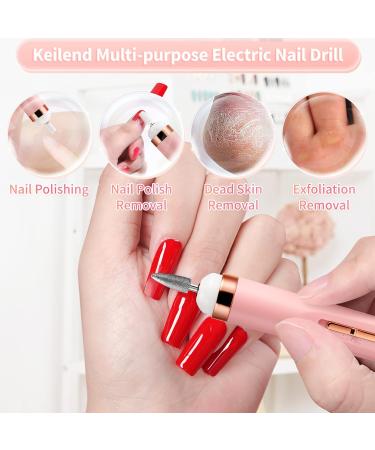 Keilend Electric Nail Drills USB Rechargeable Nail Files with 12000 RPM Portable Manicure Pedicure Kits with Portable Manicure Pedicure with 5 Drill Bits for Nail Salon & Home DIY - Buy Online on GoSupps.com