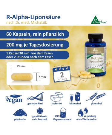 R-Alpha Lipoic Acid 200mg - Pure Vegan Capsules (60) | Dr. Michalzik's Premium Supplement - Buy Online on GoSupps.com