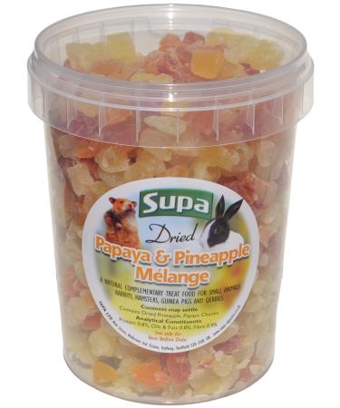 Supa Small Animal Papaye and Pineapple Melange Tub 1 Litre | Made From Human Grade Food Material | Excellent Treat For Your Pet