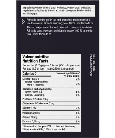 Four O'Clock Jasmine Green Tea Organic Fairtrade Non-GMO Kosher Gluten-Free 6 Packs (96 teabags) - Buy Online on GoSupps.com