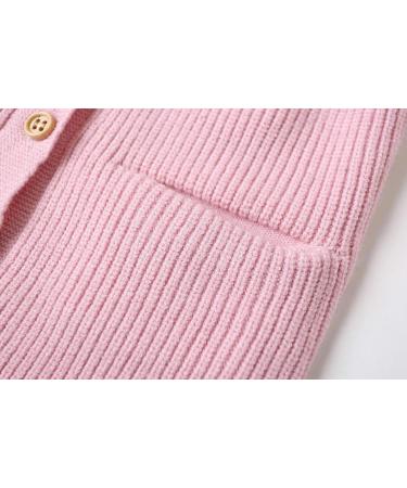 Smiling Pinker Toddler Girls Knit Cardigan - Soft & Warm Sweater with Pockets (4 Years, Pink) - Buy Online on GoSupps.com